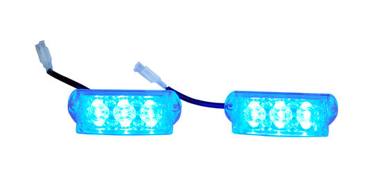 3W Blue Police LED Light Head Surface Mount Emergency Lights High Intensity