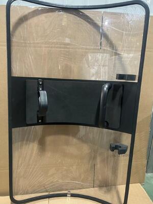 Anti Riot Shield Curved Rectangular Polycarbonate Protective Border Foam Reinforced Forearm Impact Absorption Baton Clamp Included