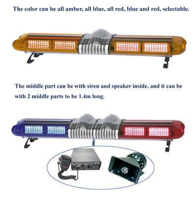 Amber Warning Police LED Light Bar Multi Flash Mode With Siren And Speaker