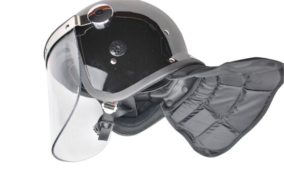 Police Flat Visor Anti Riot Helmet / Combat Helmet With Face Shield Chin Protector