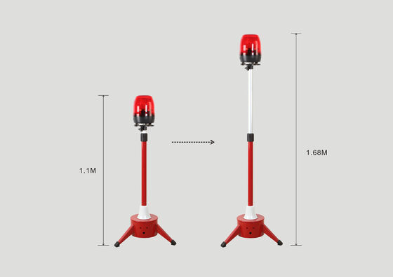 Red Round LED Pole Police Beacon Light Height Adjustable for Road Warning