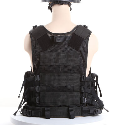Black Police Swat Vest With Pouches & Belt , Molle Military Tactical Vest