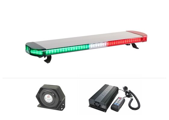 Green & Red Emergency Vehicle Roof Light Bar With Siren Amplifier And Speaker