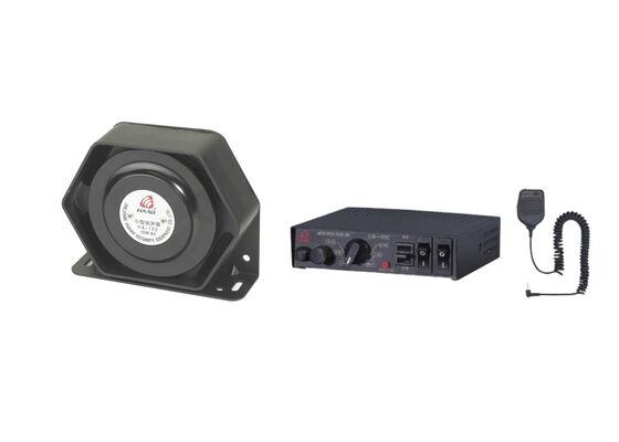 Loud Warning Police Siren Speaker PA System , Emergency Electronic Siren Amplifier