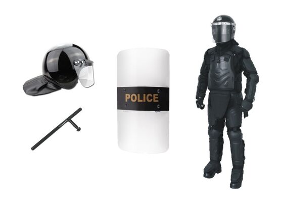 Black Anti Riot Helmet With Face Shield Short Visor For Russian Police and Army
