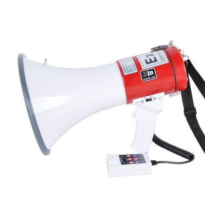 ABS Shell Megaphone with built-in siren, 80W Max, 700M Range, Battery rechargeable