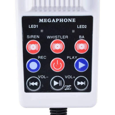 ABS Shell Megaphone with built-in siren, 80W Max, 700M Range, Battery rechargeable
