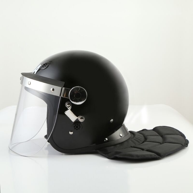 ABS Shell Mexico Police Riot Helmet With Extended Neck Protector S / M / L Size