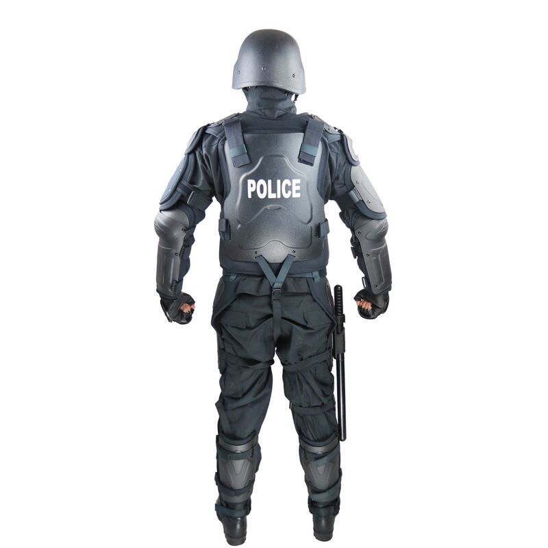Black Color Police PC Riot Security Suit / Riot Gear Body Armor With Tonfa Pouch