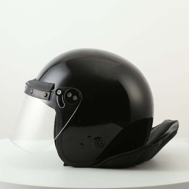 Black Anti Riot Helmet With Face Shield Short Visor For Russian Police and Army