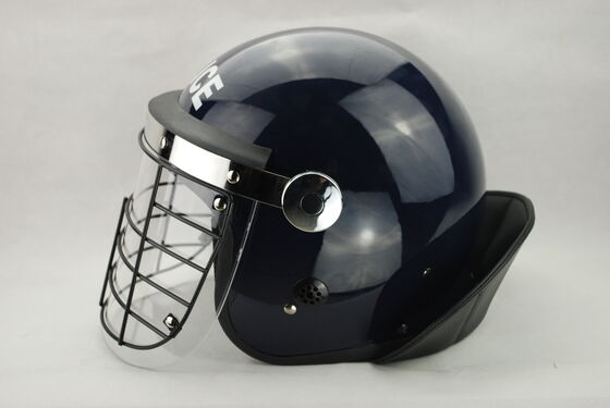 Police Security Anti Riot Helmet Adjustable Size With Face Shield Steel Fence