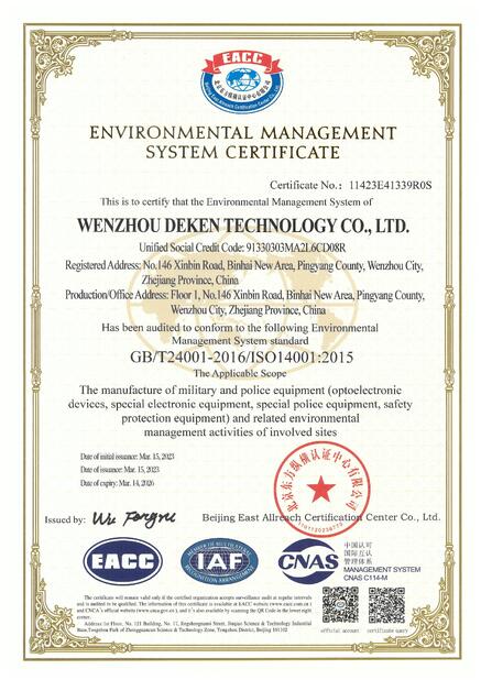 China WENZHOU DEKE OUTDOOR PRODUCT CO., LTD certification